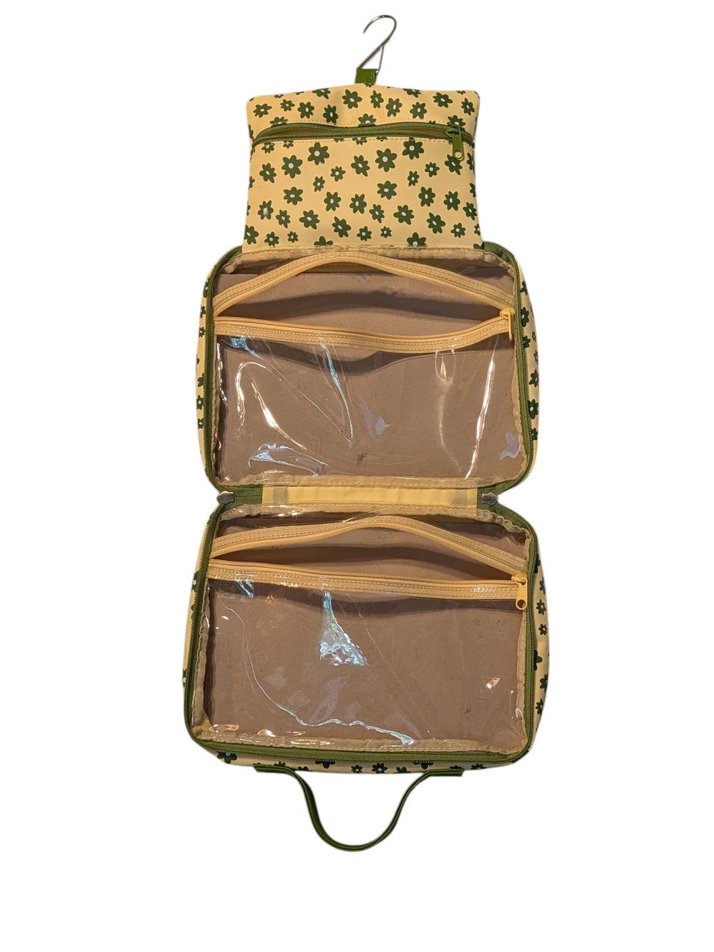 Traveler Floral Print Makeup Case - Green